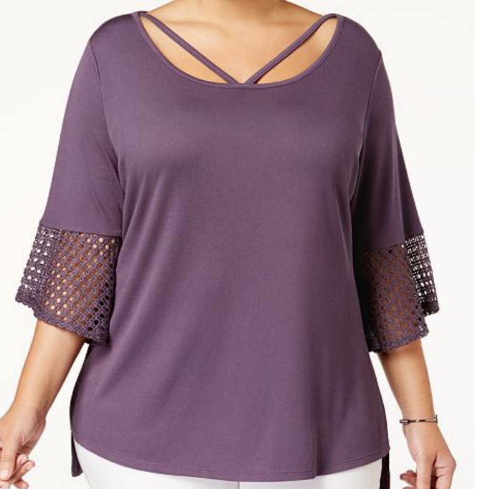 1X Crochet-Contrast Top